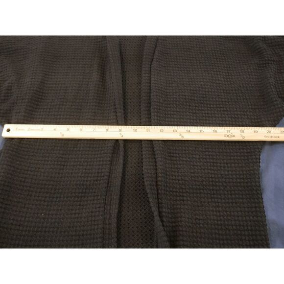 Sunset Chaser Waffle Knit Cardigan Black M - Picture 6 of 9